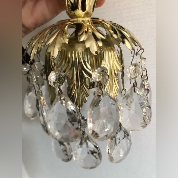 Vtg Mini Upside Down Layered Cake Crystal Chandelier - Picture 5 of 16
